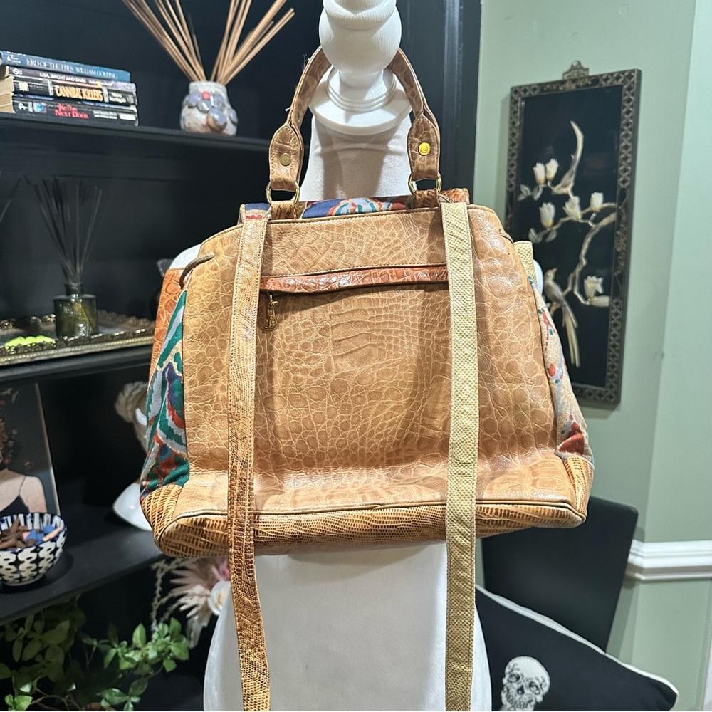 Sharif Patchwork Leather Convertible Backpack & S… - image 4